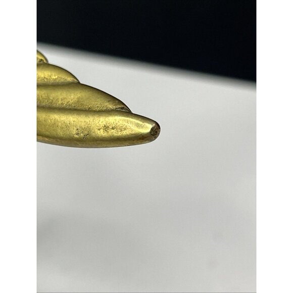 Vintage MCM Brass Flying Bird Crane or Heron On Painted Brass Stand 6.5” Tall - Picture 14 of 14